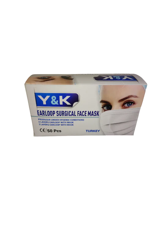 Y&K 50 ADET 3 KATLI TELLİ YÜZ MASKESİ